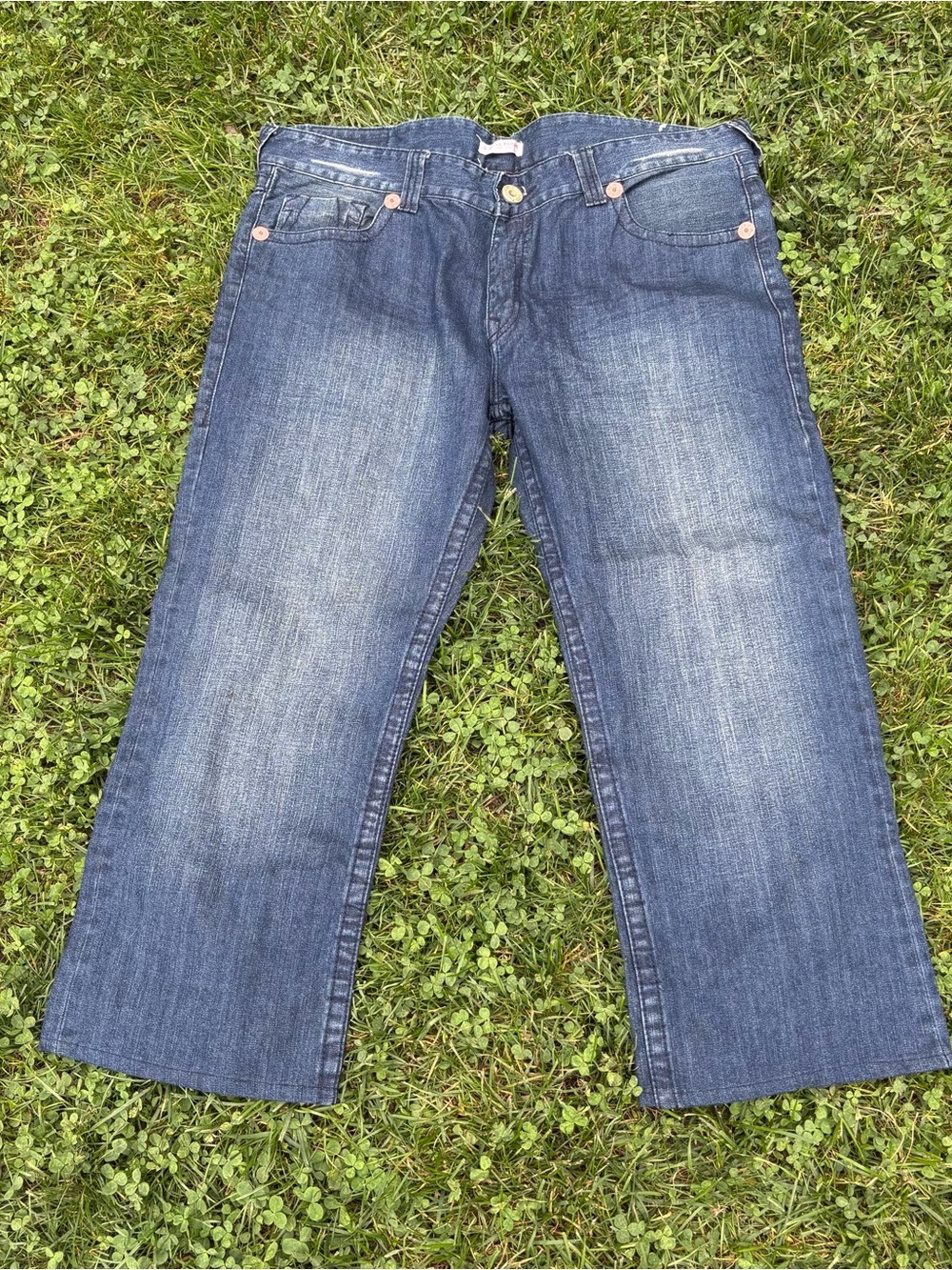 Vintage True Religion USA Men's Blue Denim Jeans - Classic Straight Fit